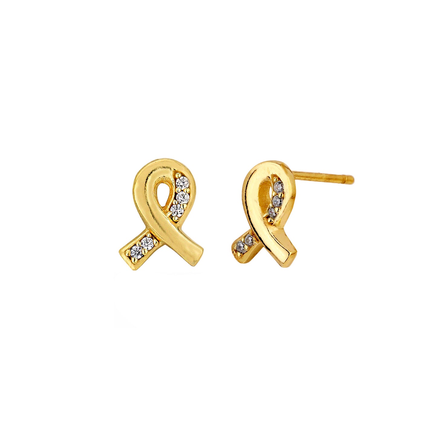 Carlton London Flash Gold Cross Stud Earrings