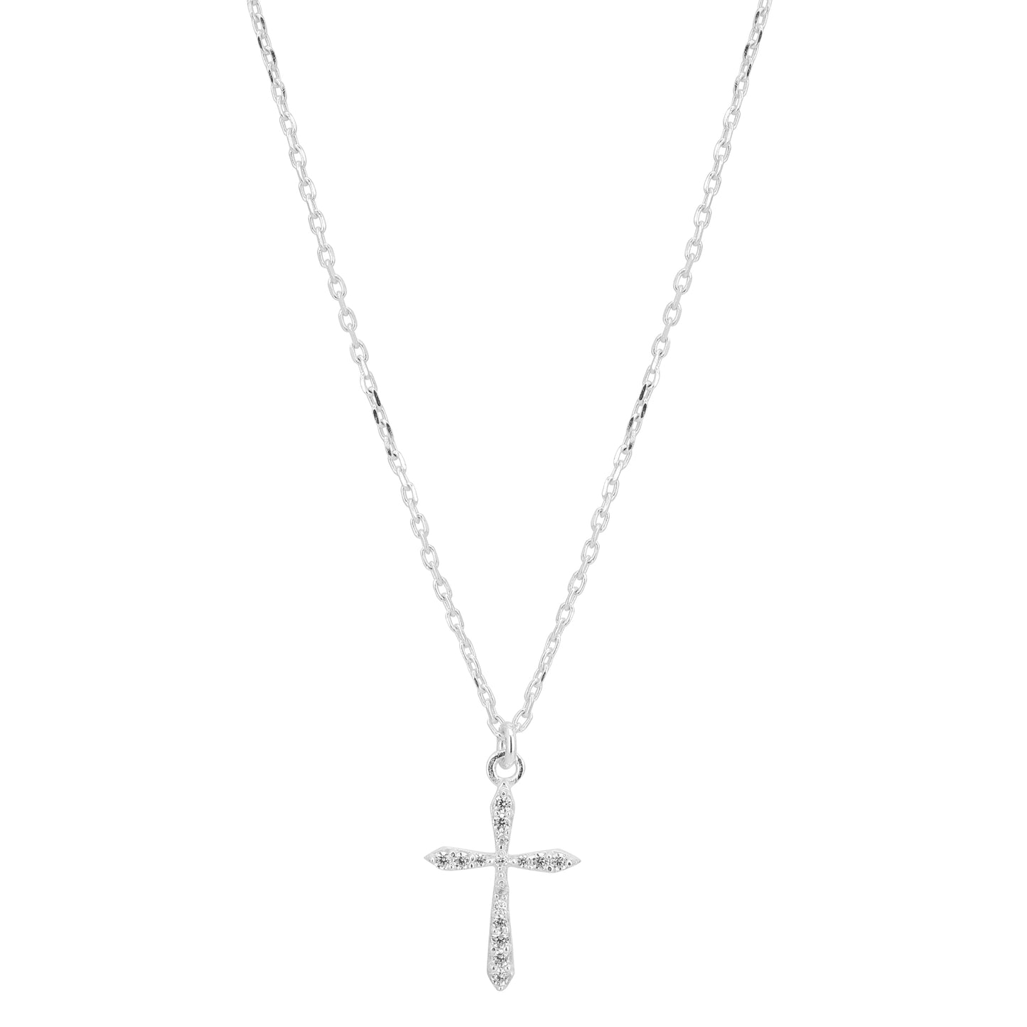 Carlton London Silver Cross Pendant Necklace